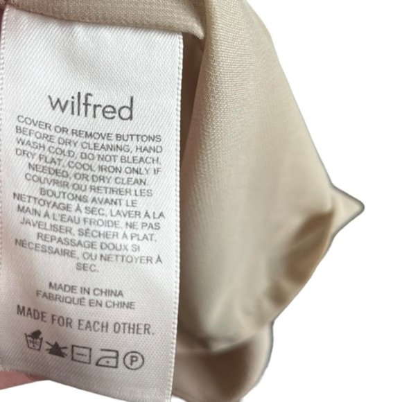 Wilfred Capulet Dress Size Large Olive Beige Buttons Danity - Picture 12 of 12